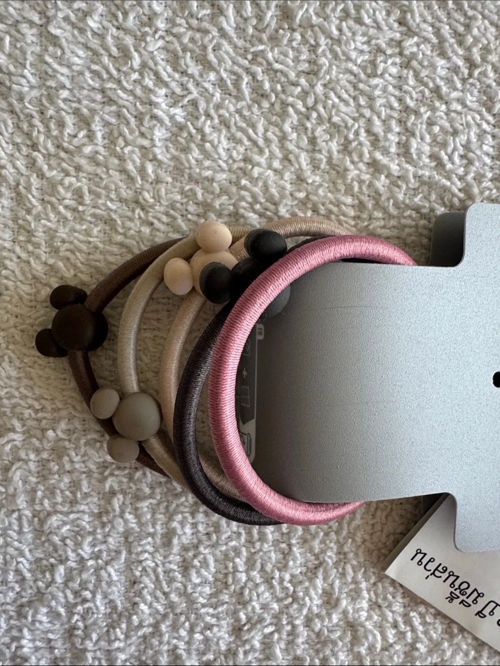 Disney Mickey & Minnie Hair Tie Set - Pink, Black, Brown, Tan